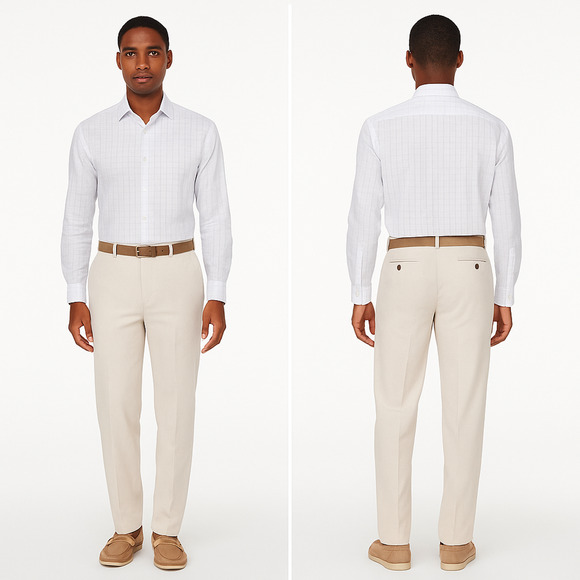 Perry Ellis Men's Classic-Fit Linen Blend Herringbone Pants Size 36x32‎ Natural - Picture 1 of 5